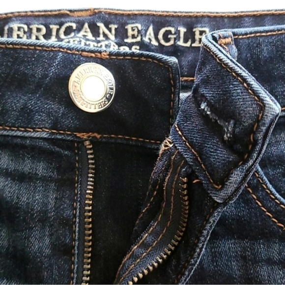 American Eagle Outfitters Super Stretch Shortie Shorts Dark Blue Denim Size 2 - Picture 5 of 12